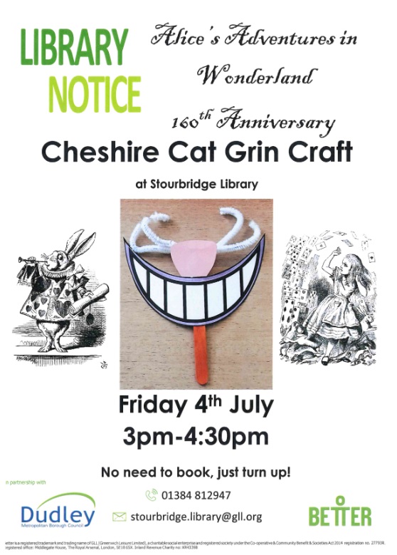 Stourbridge Library - Cheshire Cat Grin Craft